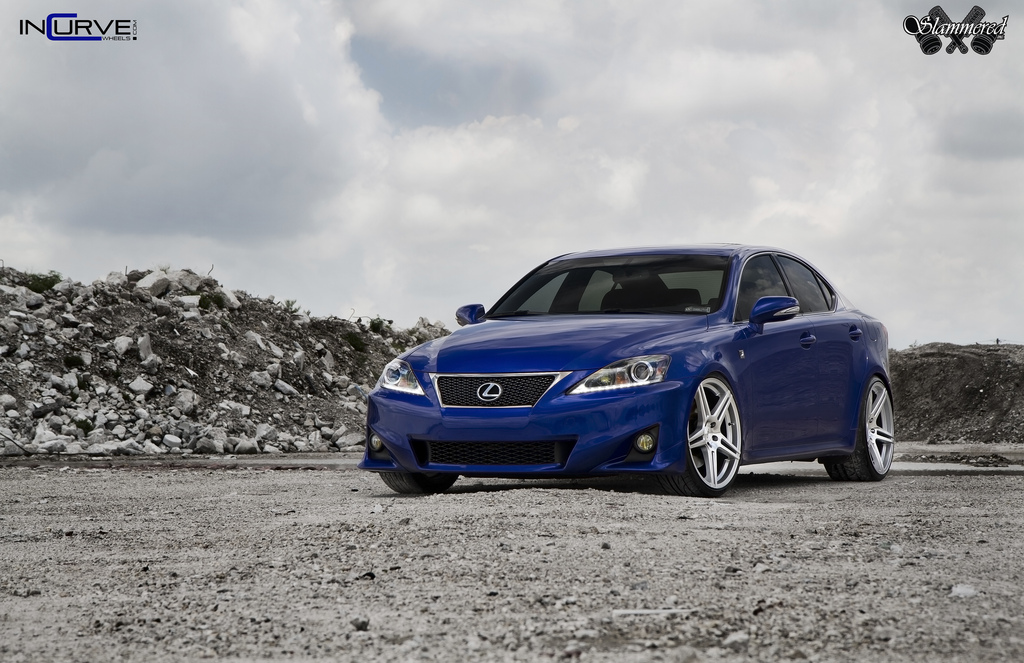 Incurve Wheels IC-S5 on Blue Lexus IS-F